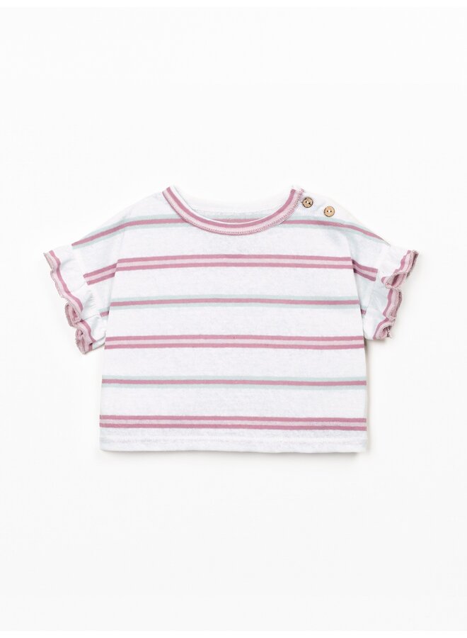 Striped jersey shirt roze
