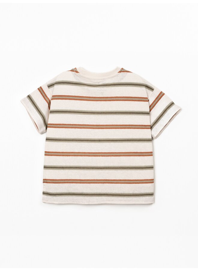 Striped jersey t-shirt groen/bruin SS26