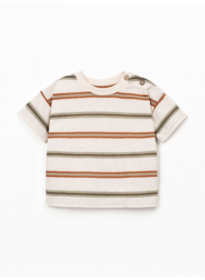 Striped pattern jersey t-shirt