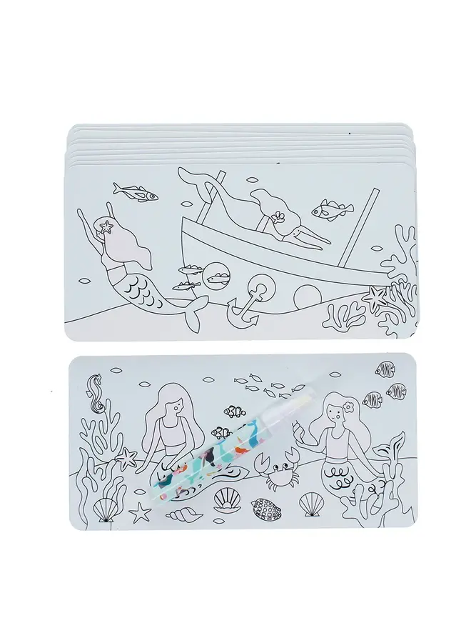 Magic colouring cards mermaid