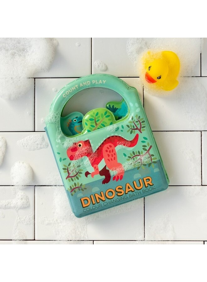 Colour changing bath book dinosaur