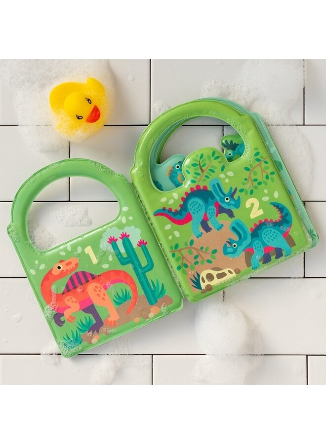 Colour changing bath book dinosaur