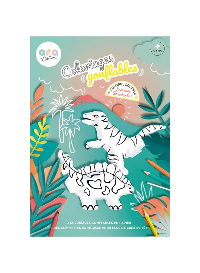 Ara créative opblaasbare kleurplaat dino