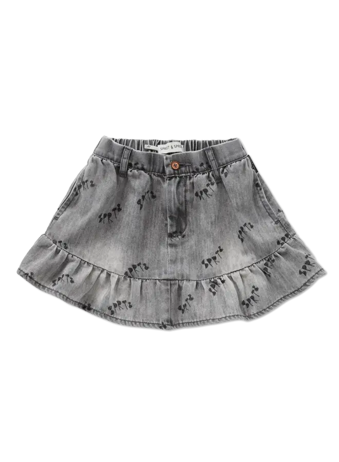 Grey denim skirt