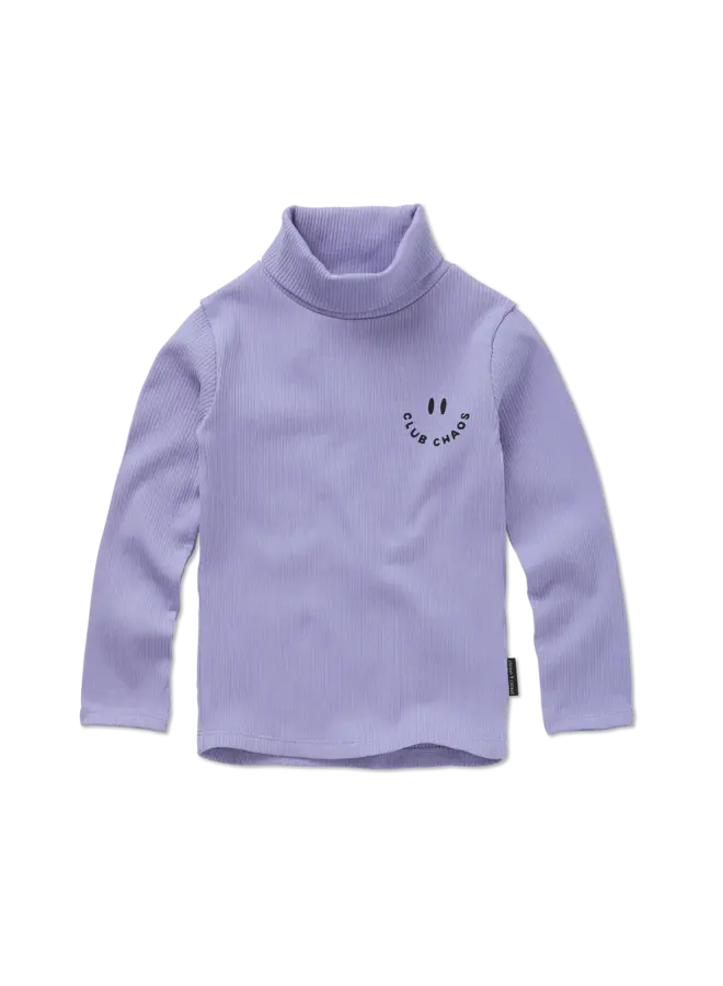 Rib turtle neck purple crayon cloud