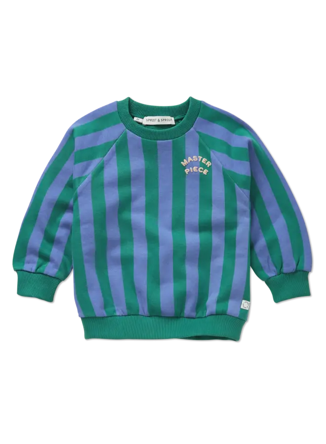 Sweater block stripes deep green