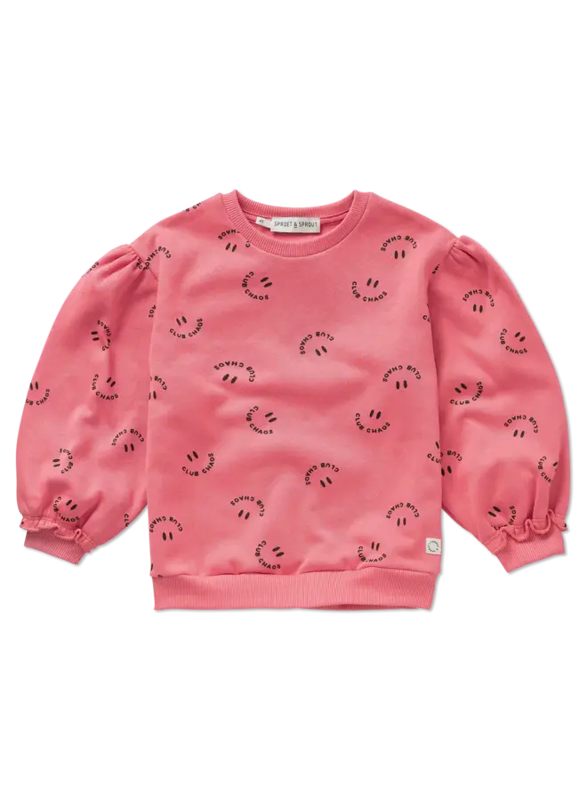 Sweater club chaos print pink bloom