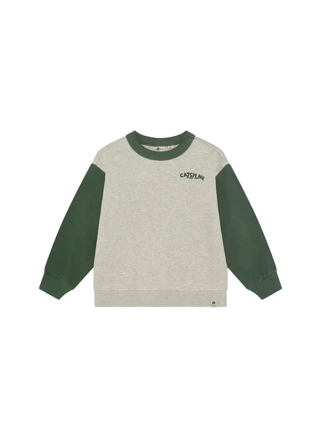 Oversized sweater print natural melange