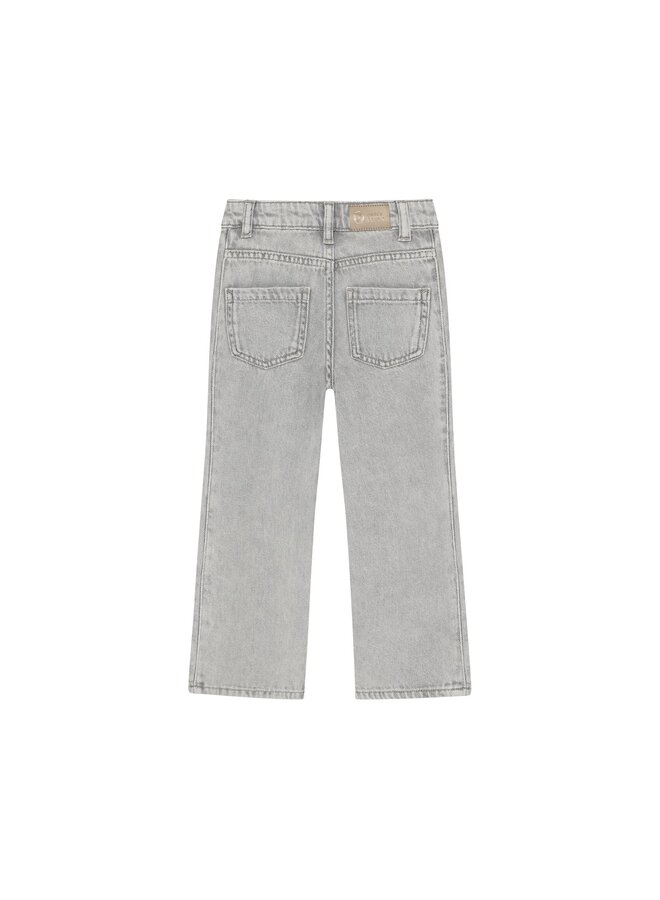 Jeans wide fit embossing light grey denim