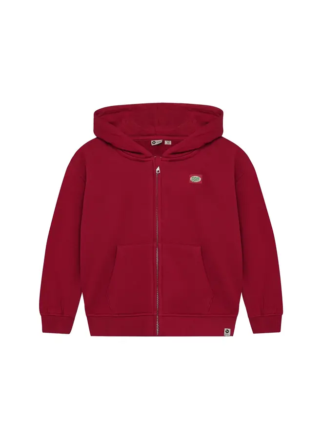 Hoodie zipperjacket basic rhythmic red
