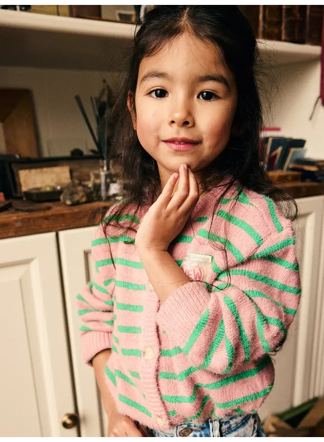 Knitwear striped cardigan lilas