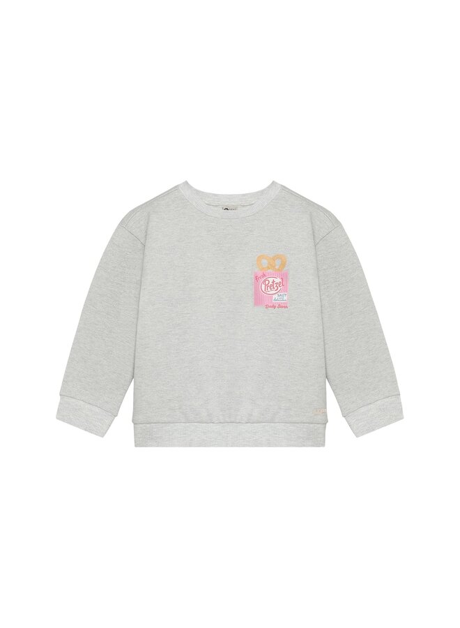 Sweater backprint light grey melange