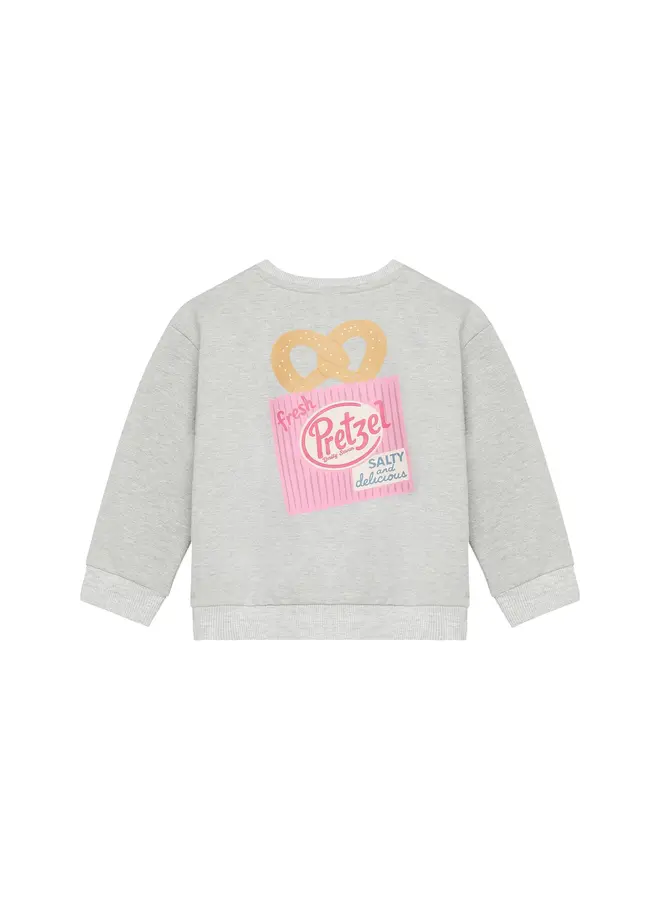 Sweater backprint light grey melange