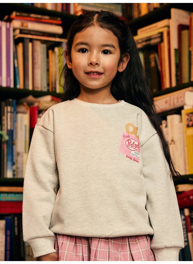 Sweater backprint light grey melange