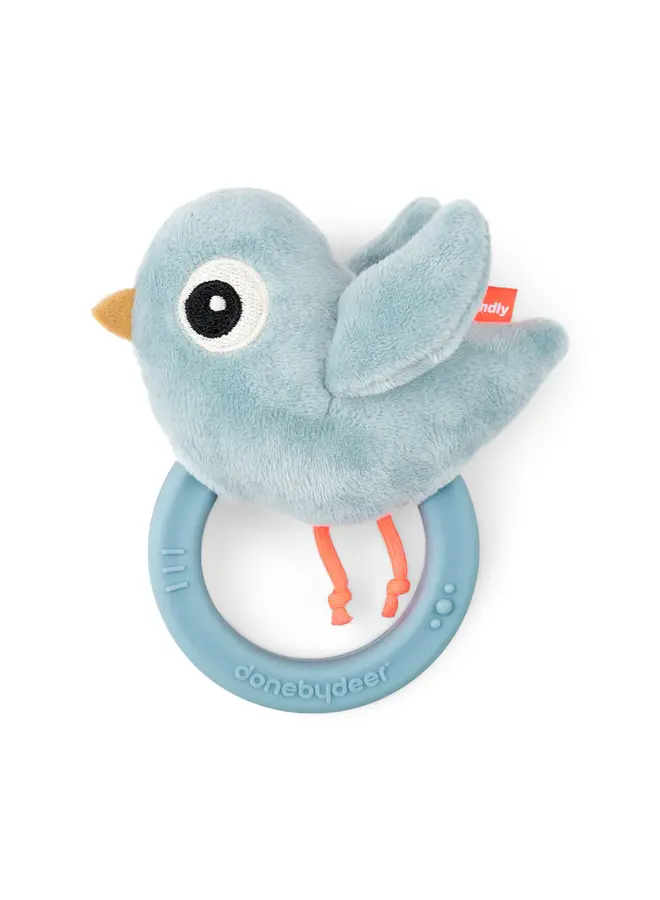 Rammelaar met bijtring Birdee blue