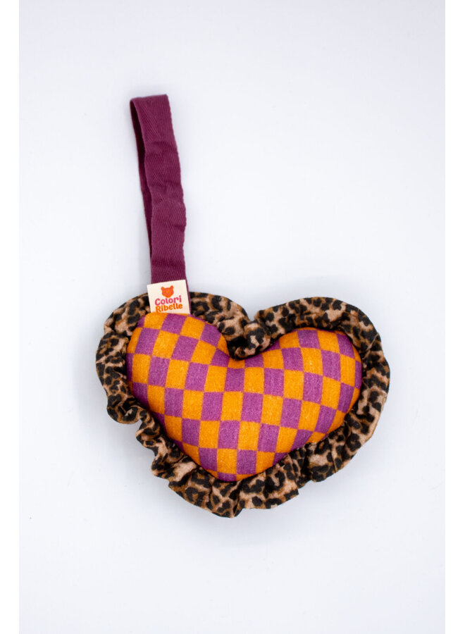 Speenknuffel heart purple block