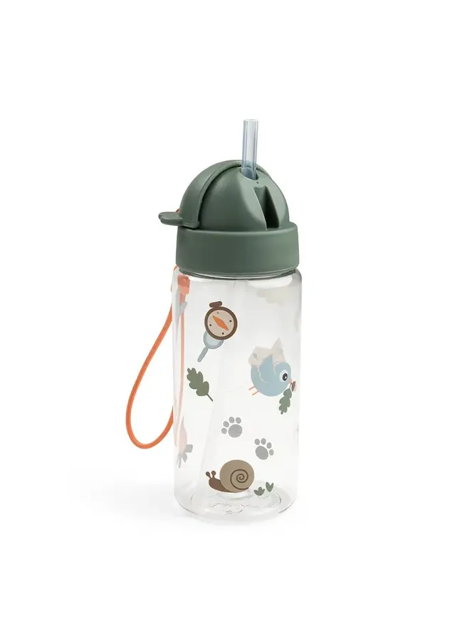 Drinkfles met rietje Tiny trails green