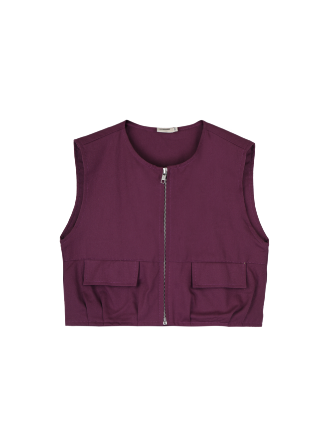 Belle vest deep burgundy