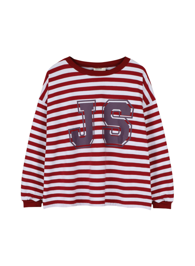 JS longsleeve burgundy/cream stripe