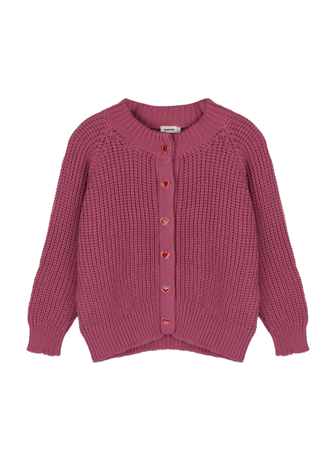 Lovi hand knitted cardigan vintage pink