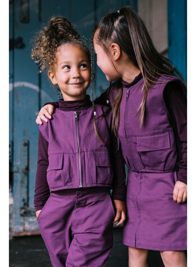 Belle vest deep burgundy