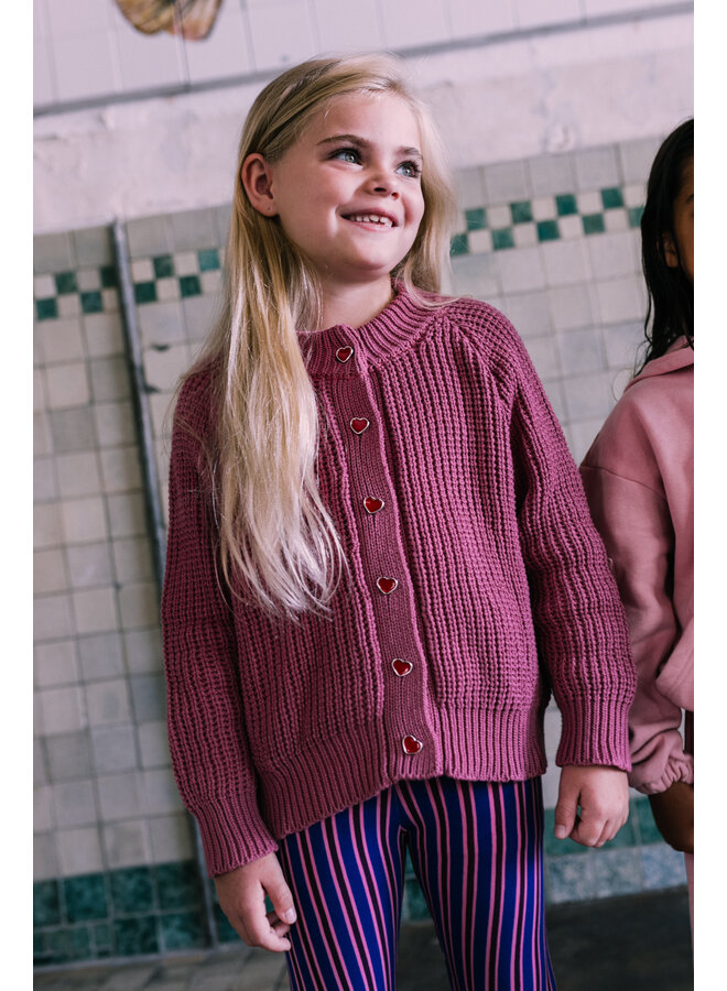 Lovi hand knitted cardigan vintage pink