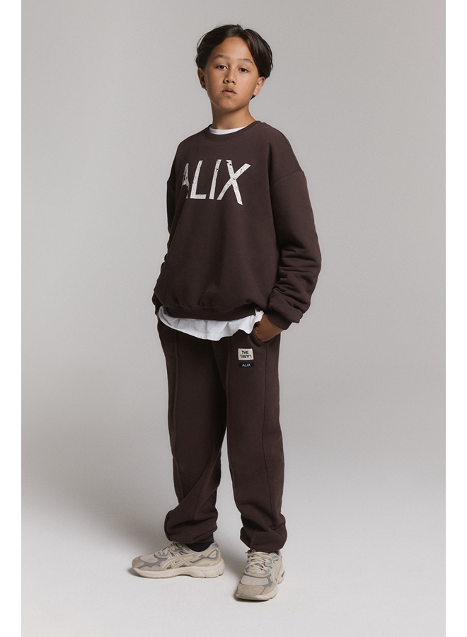 Knitted pintuck pants warm brown