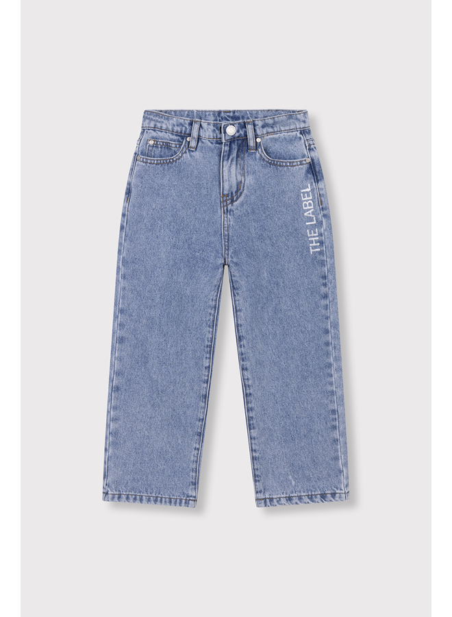 Woven flowy denim pants