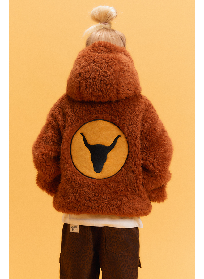 Woven fur coat