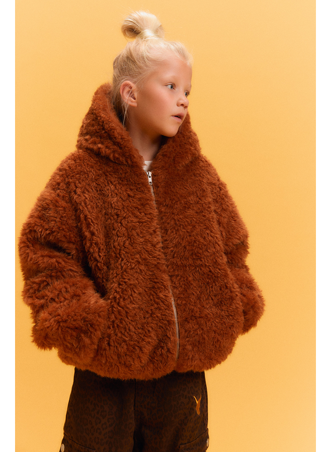 Woven fur coat