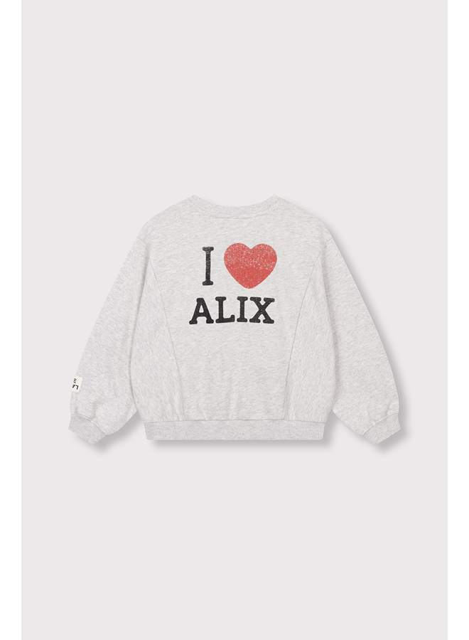 Knitted batwing sweater light grey melange