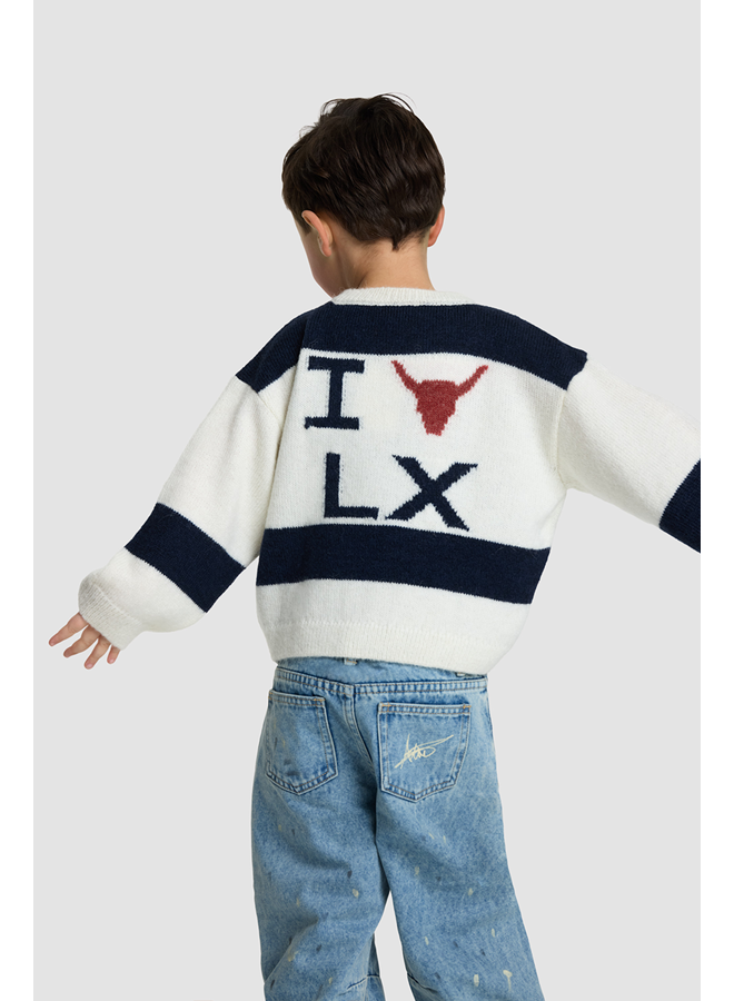 Knitted stripe pullover