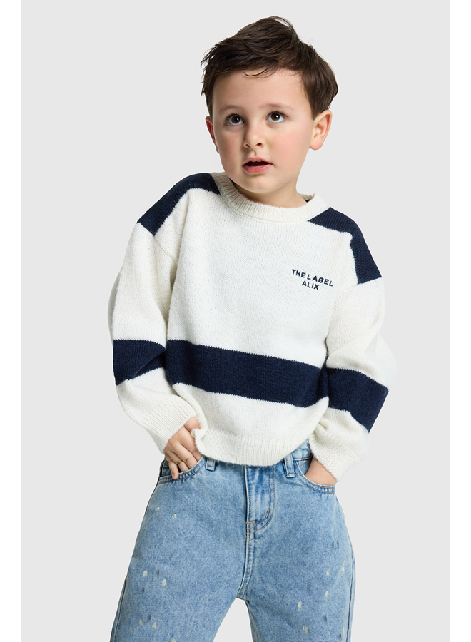 Knitted stripe pullover