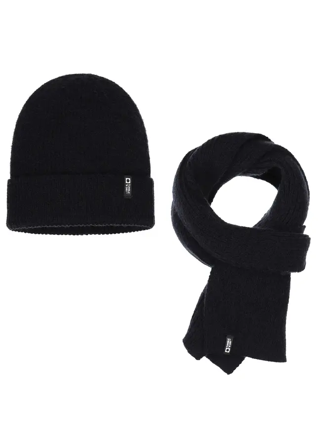 Beanie & scarf set navy blazer