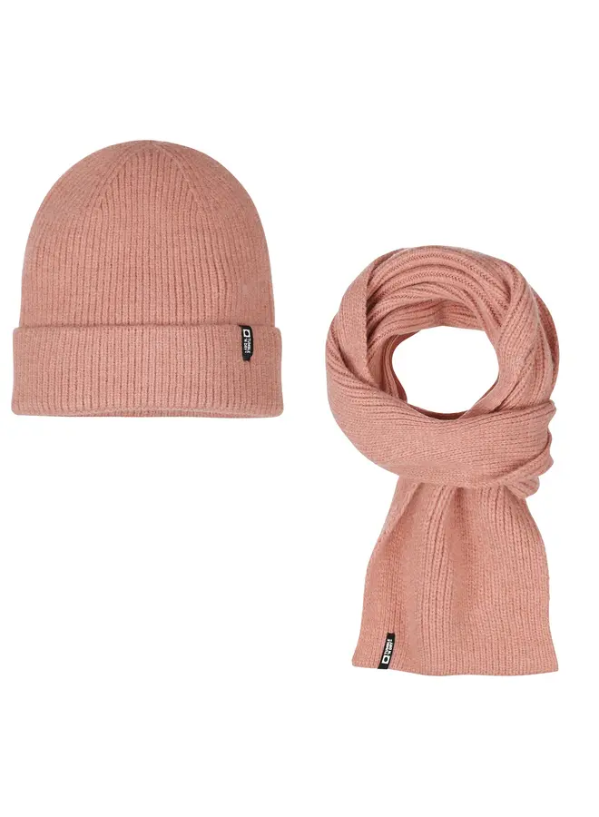 Beanie & scarf set canyon rose