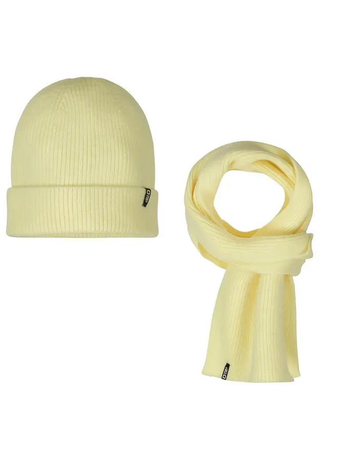 Beanie & scarf set mellow yellow