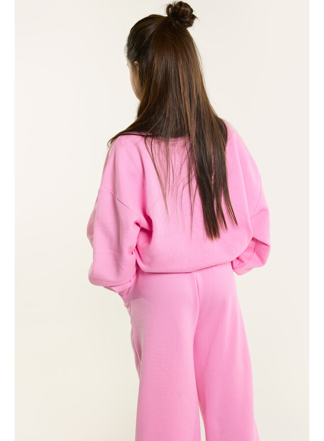 Sweater half zip pink