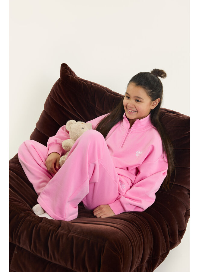 Sweater half zip pink