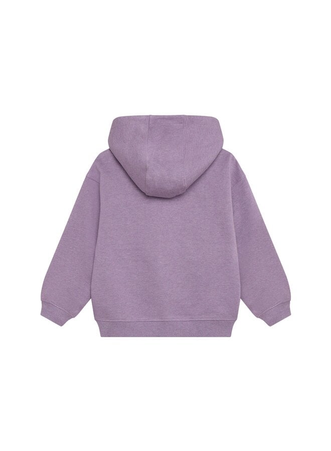 Oversized hoodie chestprint purple melange