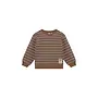 Oversized sweater striped almond brown