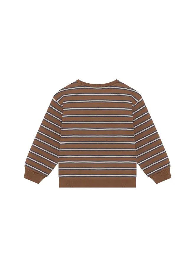 Oversized sweater striped almond brown