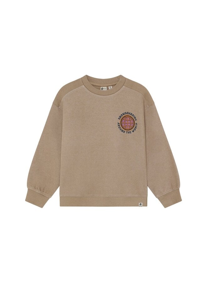 Oversized sweater backprint plaza taupe