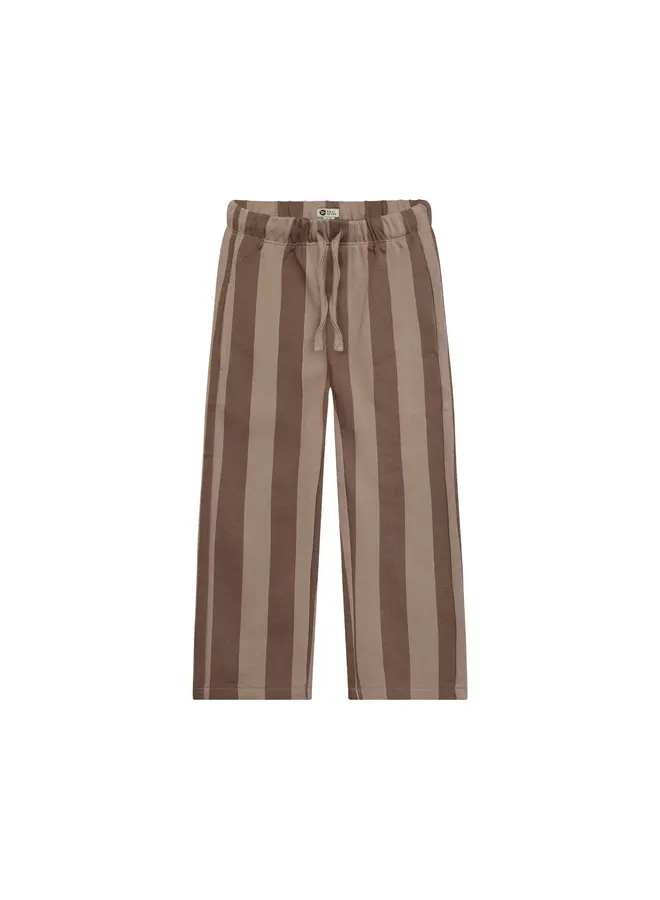 Pants wide fit stripe almond brown