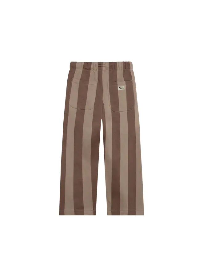 Pants wide fit stripe almond brown