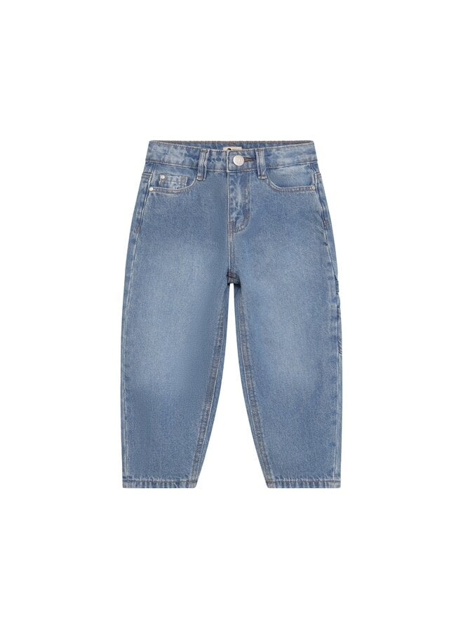 Denim barrel fit pocket blue denim