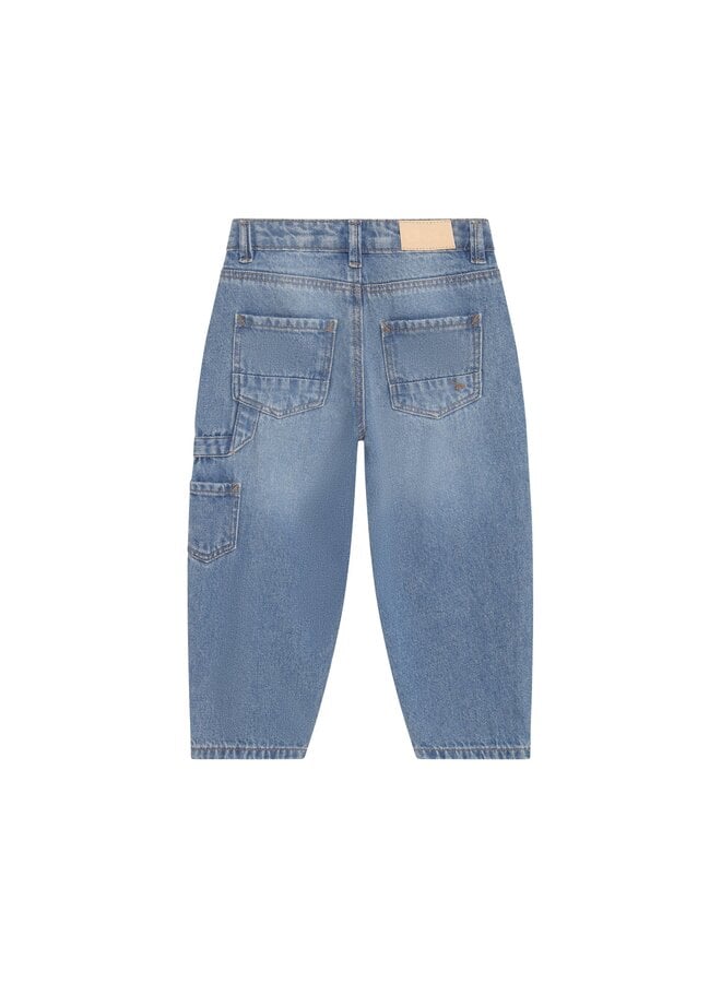 Denim barrel fit pocket blue denim