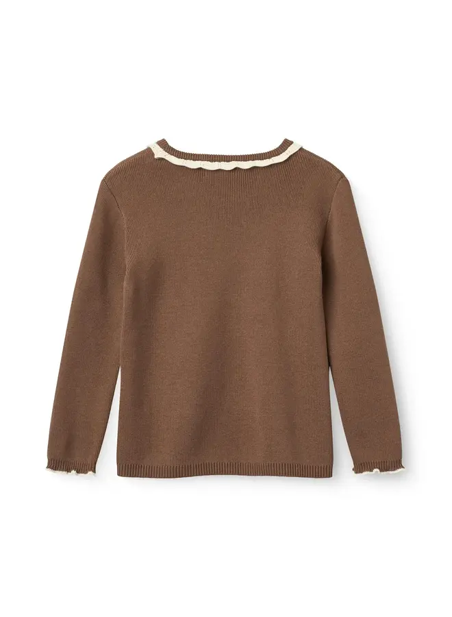 Longsleeve w. deco neck walnut comb