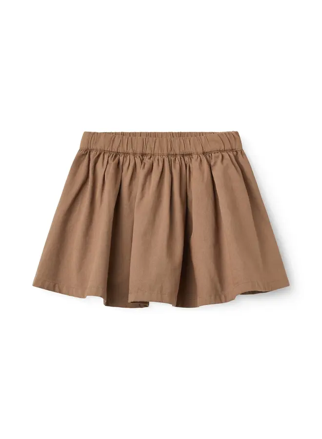 Twill skirt w. adjustable waist walnut
