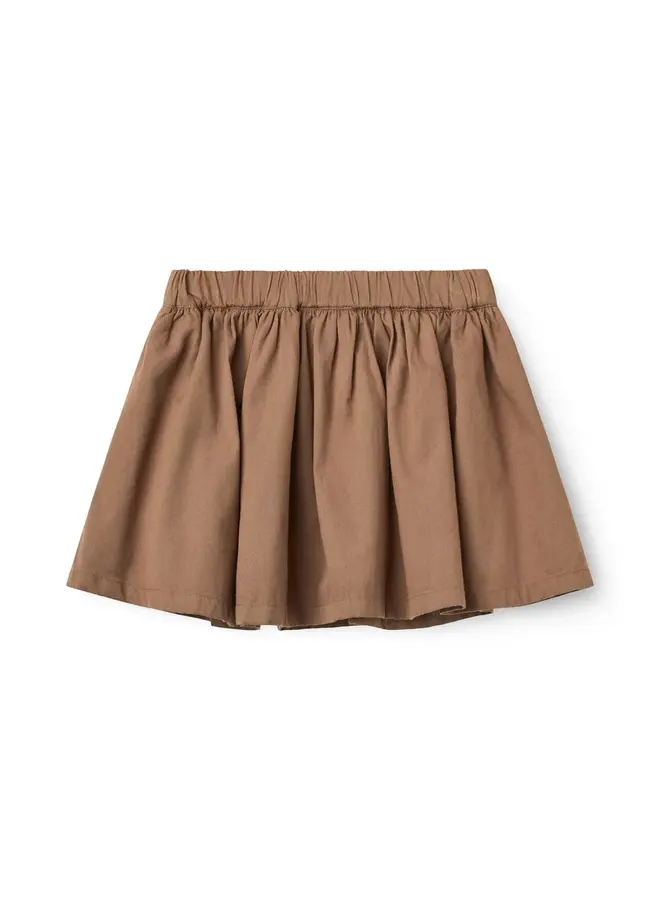Twill skirt w. adjustable waist walnut