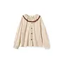 Shirt w. frill & lace piping sand flower print